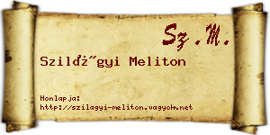Szilágyi Meliton névjegykártya